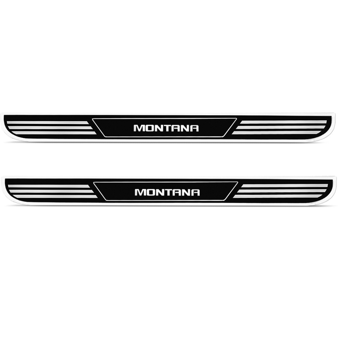 Par de Adesivo Lateral Para Estribo Montana 2023 a 2025 Resinado Preto 450x33mm